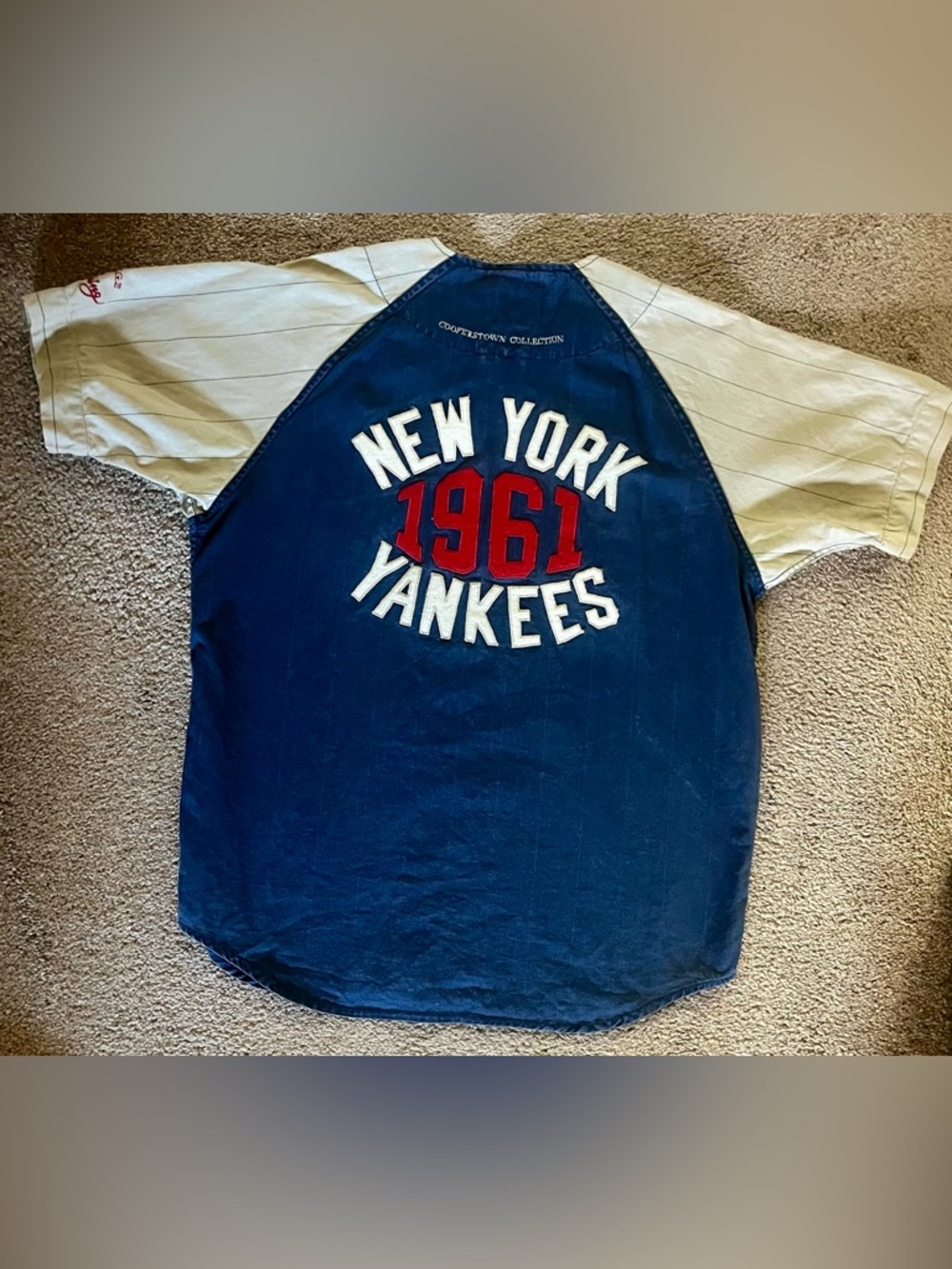 Mirage First String Vintage NY Yankees 1961 Jersey Large Cooperstown Blue MLB - Picture 5 of 7